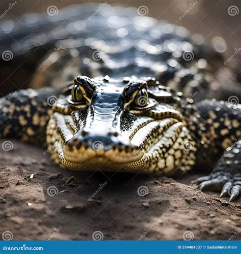 Close-up Portrait of a Spectacled Caiman - Caiman Crocodilus. Native To ...