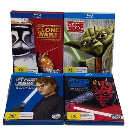 Star Wars - The Clone Wars - Season 1-4 - TV Show Blu Ray DVD Bundle ...