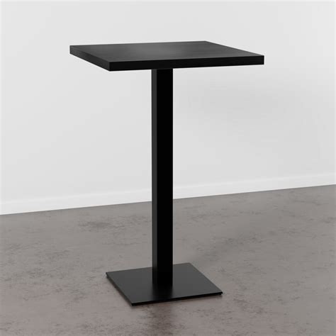 Gastro Stehtisch 70x70 cm | Dunkle Holzoptik | Gusseisengestell | BIG ...