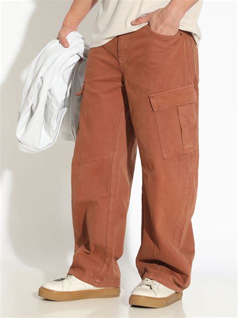 Buy Men's Rust Cargo Jeans | Showoffff