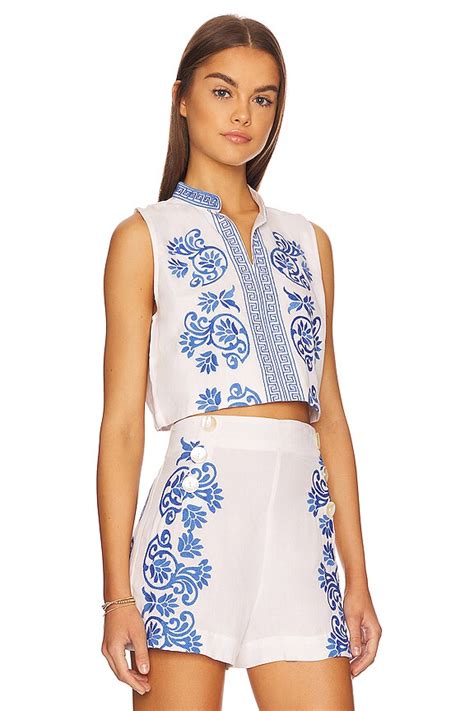 Solid & Striped The Natalie Top in Greek Border Print | REVOLVE