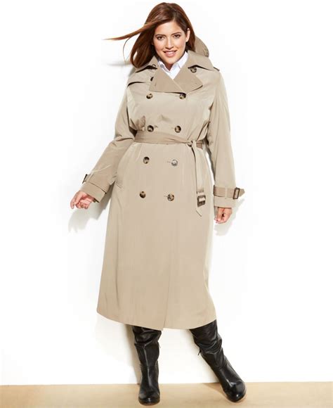London Fog Plus Size Long Trench Coat in Vintage Khaki (Natural) - Lyst