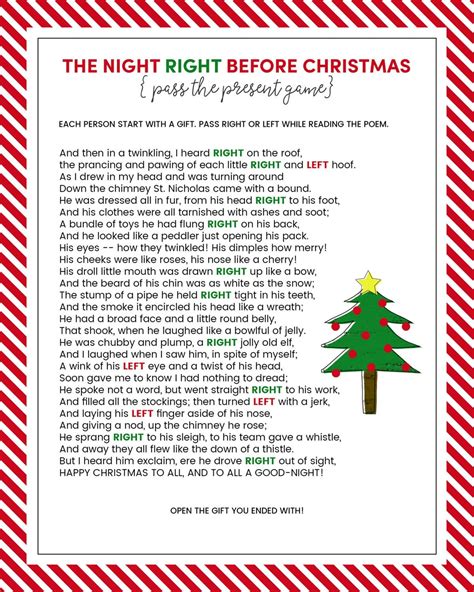 Christmas Left Right Game Free Printable | Fanny Printable