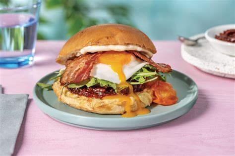Cheesy Bacon & Egg Brunch Burger Recipe | HelloFresh