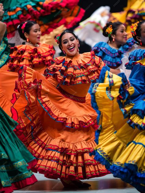 Mexican folklore captured in traditional dance with colorful attire and ...
