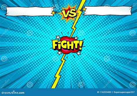 Comic Book Versus Fight Template Background, Superhero Battle Intro ...