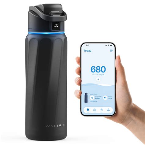 WaterH BOOST Smart Water Bottle with Reminder to Drink Water & Water ...