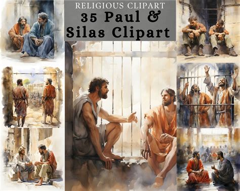 Paul and Silas Watercolor Clipart: Bible Story Art (35 JPG) - Etsy