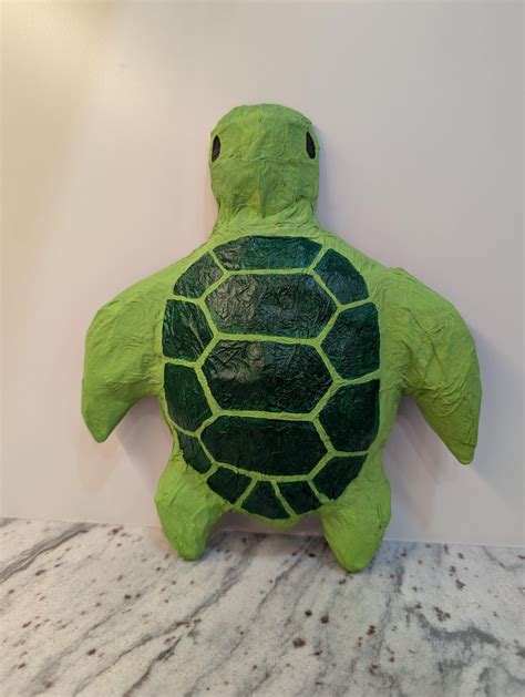 Paper Mache Turtle - Etsy | Paper mache animals, Paper mache crafts ...