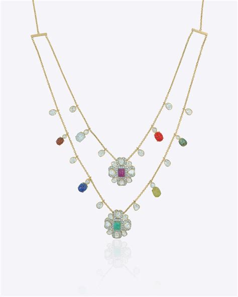 Navratna Noor Necklace | 14K Gold Jewellery with Polki & Diamonds ...