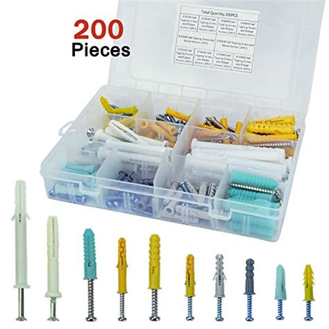 Buy Mengar 200Pcs Assorted Sizes Hollow Self Drilling Drywall Anchors ...