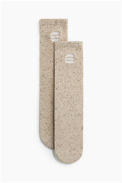 Men’s Beige marl/New York Motif-detail socks | H&M IN
