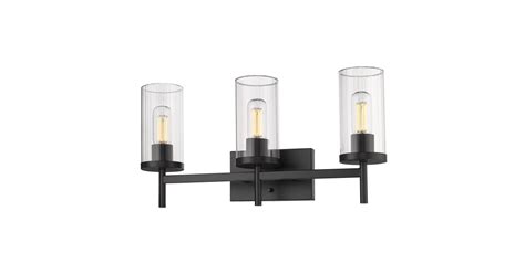 Golden Lighting 7011-BA3 BLK-CLR Winslett 3 Light 23" Wide Vanity Light ...