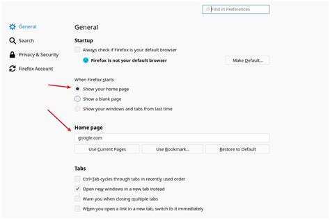 Firefox Homepage Setting 的图像结果