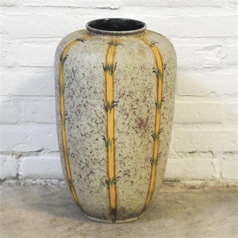 Yellow & green vintage floor vase | #218252
