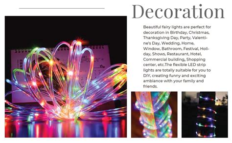 Epyz Solar Light Outdoor Waterproof Solar Rope String Lights,Fairy ...