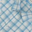 Men's 100% Cotton Windowpane Checks Half Sleeves Shirt (Blue)