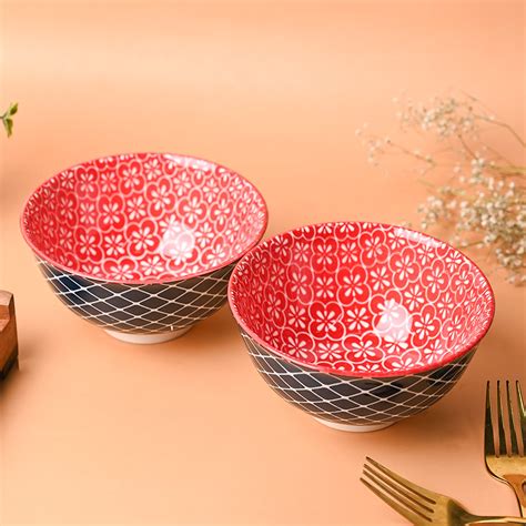 Durable 520Ml Red And Blue Bowl Set - Stylish And Functional! – MARKET99