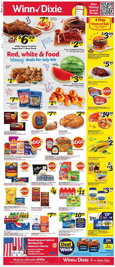 Winn Dixie - 4th of July Sale Ad Circular - 06/29 - 07/05/2022 | Rabato