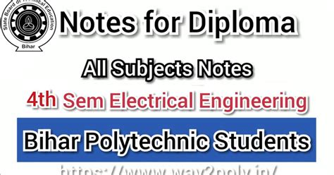 Download all Notes of 4th Sem Electrical | SBTE Bihar - Way to Polytechnic