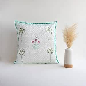 Buy HOMEMONDE Premium Cotton Cushion Covers Pack of 1 - Soft Floral ...