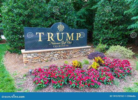 Entrance Sign To Trump National Golf Club Charlotte Editorial ...