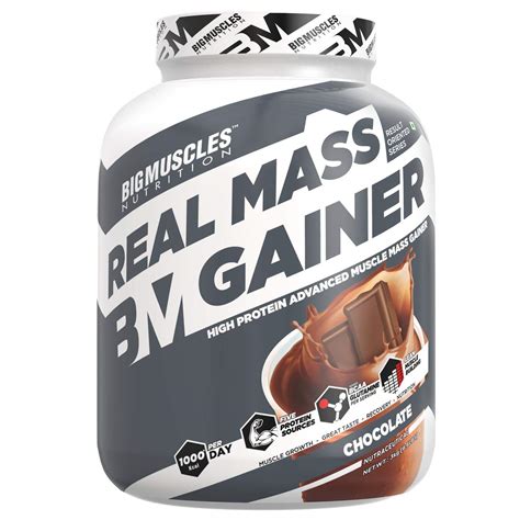 Buy Bigmuscles tion Real Mass Gainer [3Kg, Chocolate] | Lean Whey ...