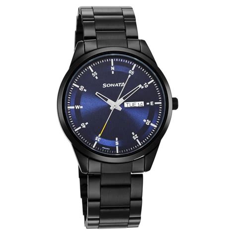 Buy Online Sonata Force Quartz Analog with Day and Date Blue Dial ...