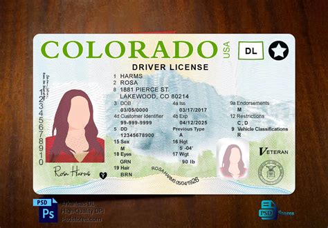 Colorado Driver License Template - PSD Stores