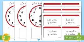 Juego: Emparejar la hora - En punto