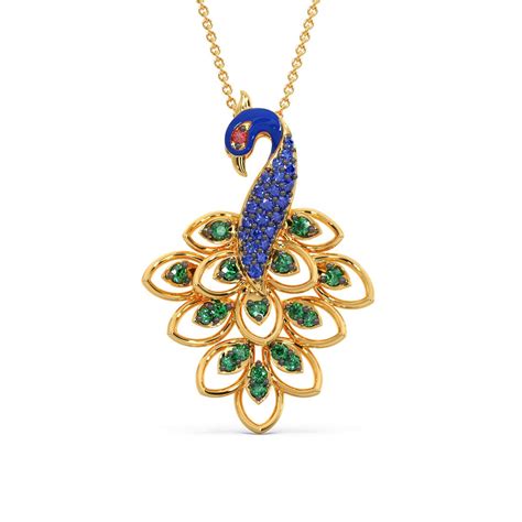 Perfect Plume Peacock Gold Pendant-Candere by Kalyan Jewellers