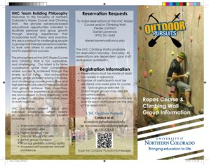 Fillable Online unco Ropes Course & Climbing Wall Group Information ...