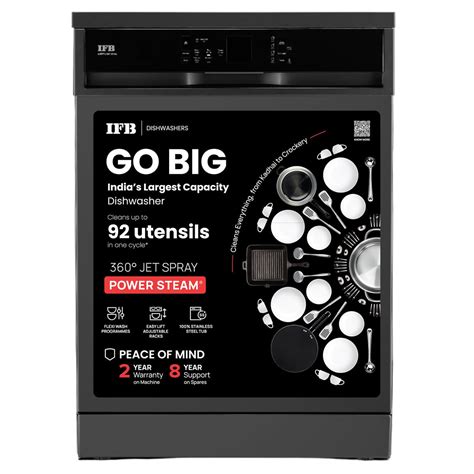 IFB 14 Place Setting 70 Degree Hot Wash Dishwasher (Neptune VX14, Grey ...