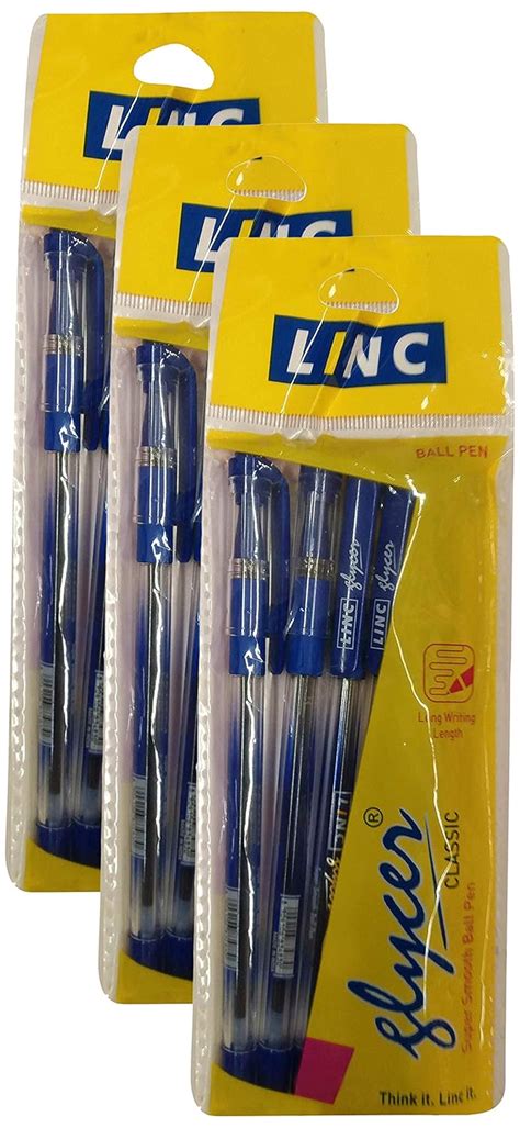 Linc Glycer Ball Pen - Blue, 5Pcs (Buy 2 Get 1, 3 Pieces) Promo Pack ...