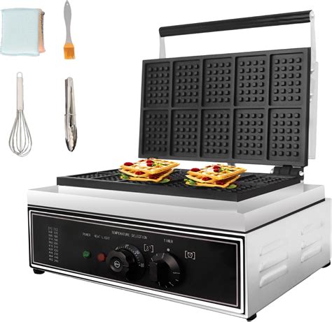 ExGizmo Commercial Waffle Maker,Electric Rectangle Waffle Maker,10PCS ...