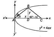 AB is a chord of the parabola y2=4ax with vertex at A. BC is drawn ...