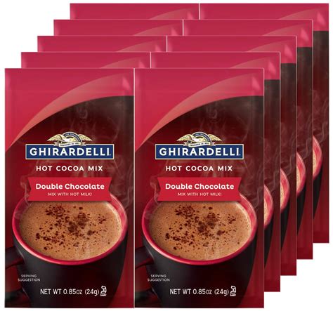 Ghirardelli Double Chocolate Hot Cocoa Mix, 0.85-Ounce Packets (Pack of ...