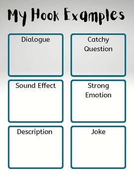 Writing Hooks Examples by Megan Jairazbhoy | TPT