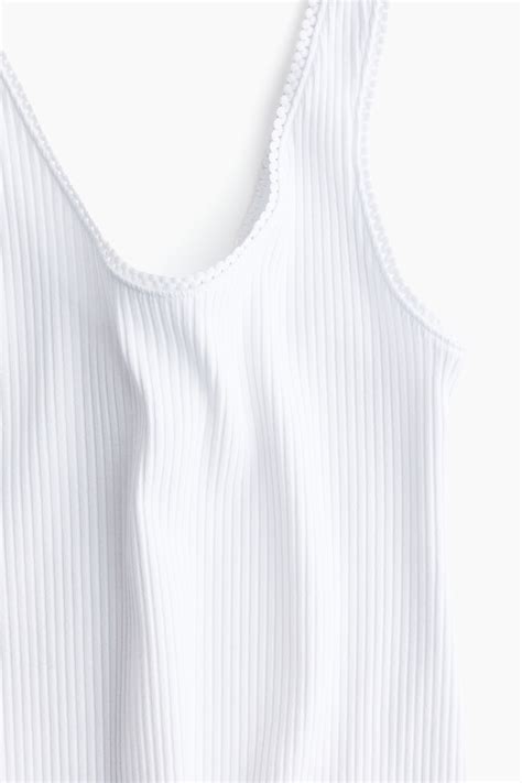 Women's White MAMA Ribbed vest top | H&M IN