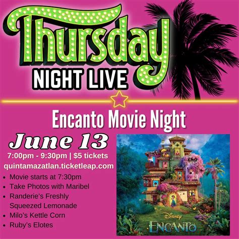 Thursday Night Live- Encanto Movie Night, 600 Sunset Dr, McAllen, TX ...