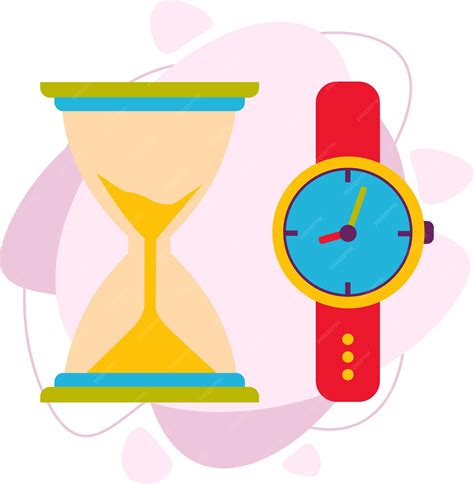 Premium Vector | Time. hourglass and wristwatch. flat vector ...