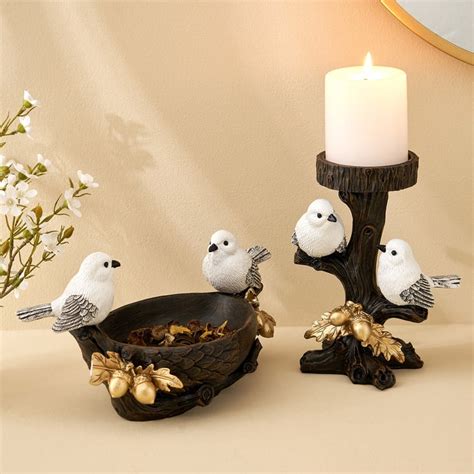 Buy Corsica Birds Polyresin Pillar Candle Holder from Corsica by Home ...