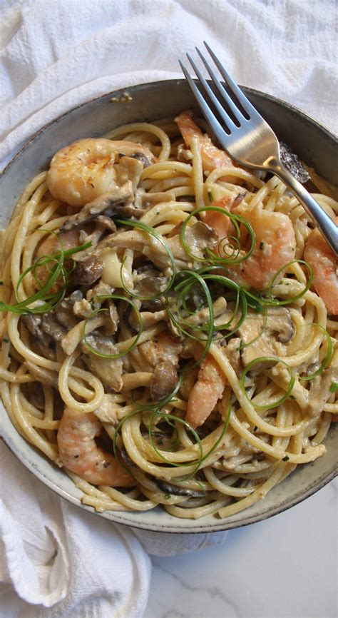 Miso butter pasta with shrimp and mushrooms – Artofit