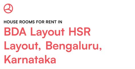 BDA Layout HSR Layout, Bengaluru, Karnataka House r... – Roomies.co.in