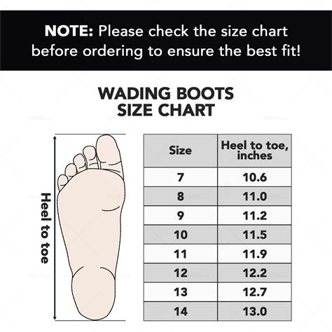 Image result for Wading Boot Sizing