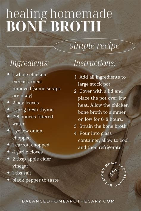 Homemade Chicken Bone Broth Recipe | Chicken bone broth recipe, Bone ...