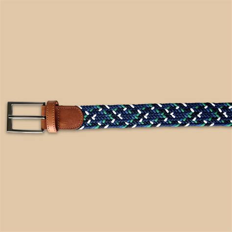 Mens Braided Belt Handcrafted With Blue, Green and White Accents and ...
