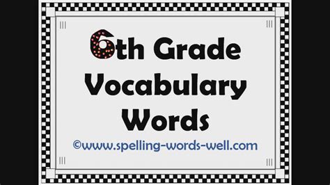 6th Grade Vocabulary Words