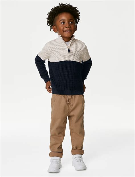 Buy Pure Cotton Waffle Zip Jumper (2-8 Yrs) at Marks & Spencer