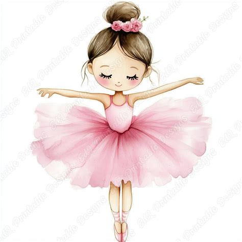 20 Watercolor Ballerina Clip Art, Princess Ballet Girl Printable Images ...
